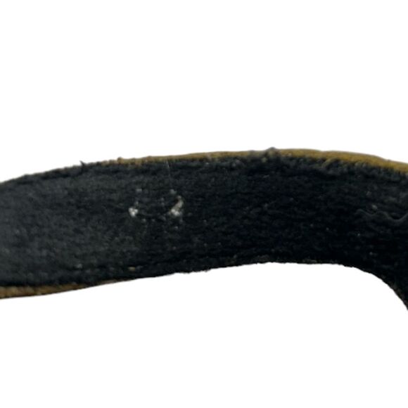 1803 Handcrafted in Portugal Yellow Gold Snakeskin Patterned Open Toe Short Heel - Picture 9 of 12